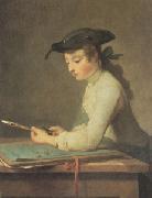 Jean Baptiste Simeon Chardin The Young Draftsman (mk05) oil painting on canvas